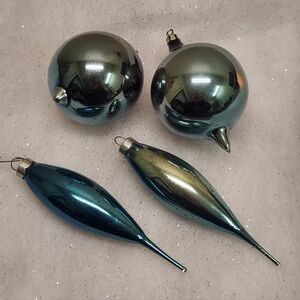 Vintage Mercury Glass Ornament Set